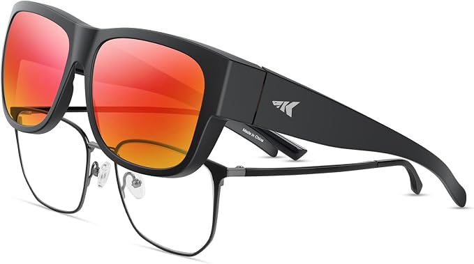 KastKing Chariton Fit-Over Polarized Wrap Around Over Sunglasses for Men and Women, Ideal for Driving Fishing Cycling Running