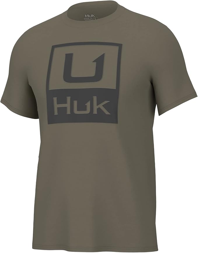 HUK Mens Performance Fishing Logo Tee, Short Sleeve T-Shirt for Men