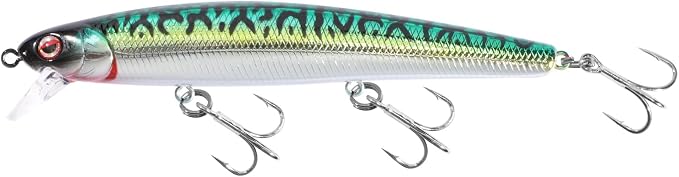 LITTMA California Surf Fishing Lures Saltwater Jerkbait Crankbait Surf Minnow 110/125 - Metallic Sardine Super Glow & Pearl Pink Belly Glow Lures for Halibut & Striper Fishing