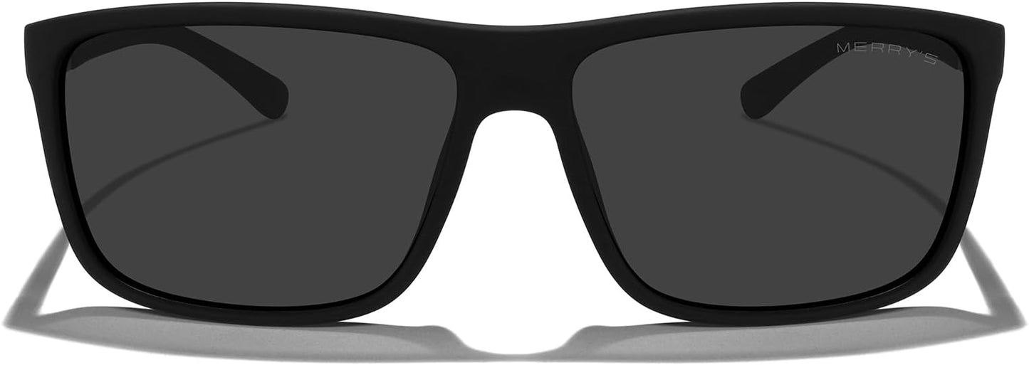 MERRY'S Rectangular Polarized Sports Sunglasses for Men Women Cycling Driving Fishing UV400 Protection S8225