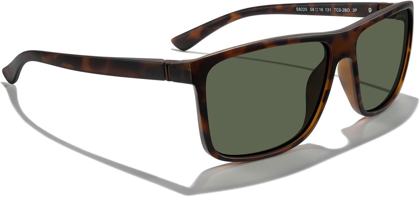 MERRY'S Rectangular Polarized Sports Sunglasses for Men Women Cycling Driving Fishing UV400 Protection S8225