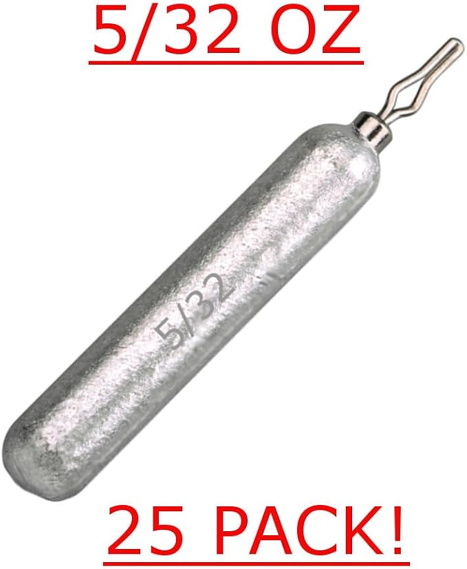 Reaction Tackle Lead Drop Shot Weights for Bass Fishing - Freshwater & Saltwater - Skinny Pencil Shaped Sinkers for Drop Shot Rig