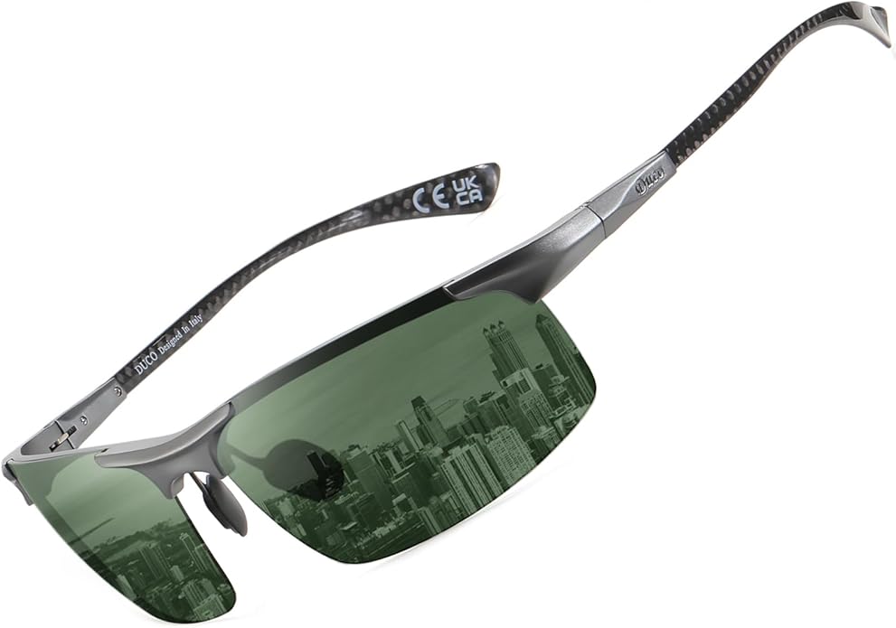 DUCO Polarized Sunglasses Mens Ultralight Carbon Fiber Sun Glasses for Men Driving Sports Fishing UV400 Protection DC8277