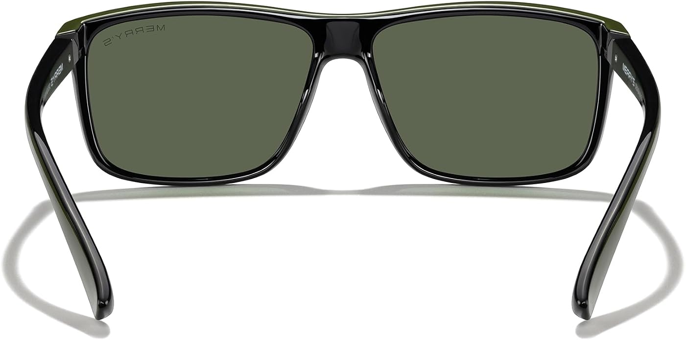 MERRY'S Rectangular Polarized Sports Sunglasses for Men Women Cycling Driving Fishing UV400 Protection S8225