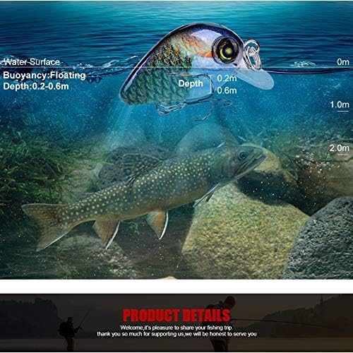 Mini Crankbait Fishing Lures Kits Swimbait Wobbler Hard Baits for Bass Trout Pike Freshwater and Saltwater 10pc-20pc/pack