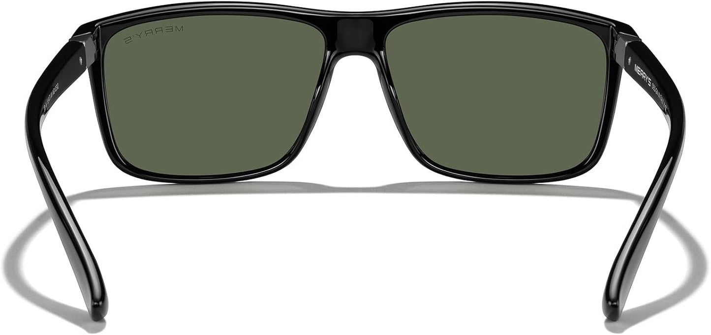MERRY'S Rectangular Polarized Sports Sunglasses for Men Women Cycling Driving Fishing UV400 Protection S8225