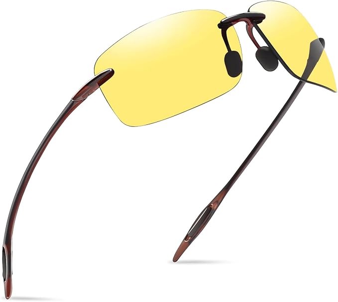 JULI Sports Sunglasses for Men Women Tr90 Rimless Frame for Running Fishing Golf Surf Driving MJ8009