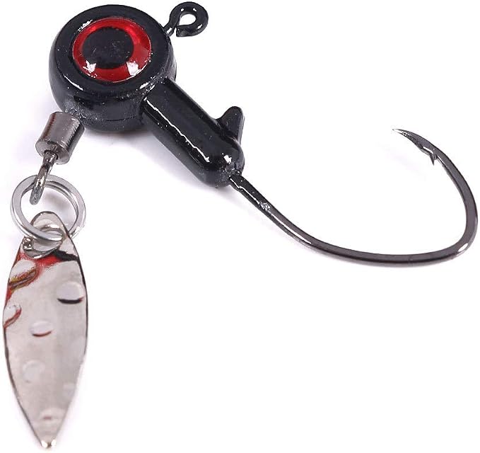 1/8 oz Jig Heads Freshwater Fishing Lures Jig Head with Eye Ball 25PCS Painted Hooks Fishing Jigs for Bass/Crappie