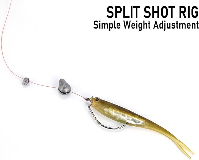 Dr.Fish 100 Pack Removable Split Shot Weights Lead Fishing Sinkers Fly Fishing Line Sinkers Reuseable Clip On Weights Freshwater Saltwater