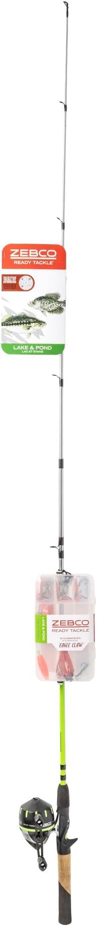 Zebco Ready Tackle Spinning Combo, 5-Foot 6-Inch, 2-Piece Fishing Rod, Size 30 Reel, 8-Pound Line, 29-Piece Tackle Kit