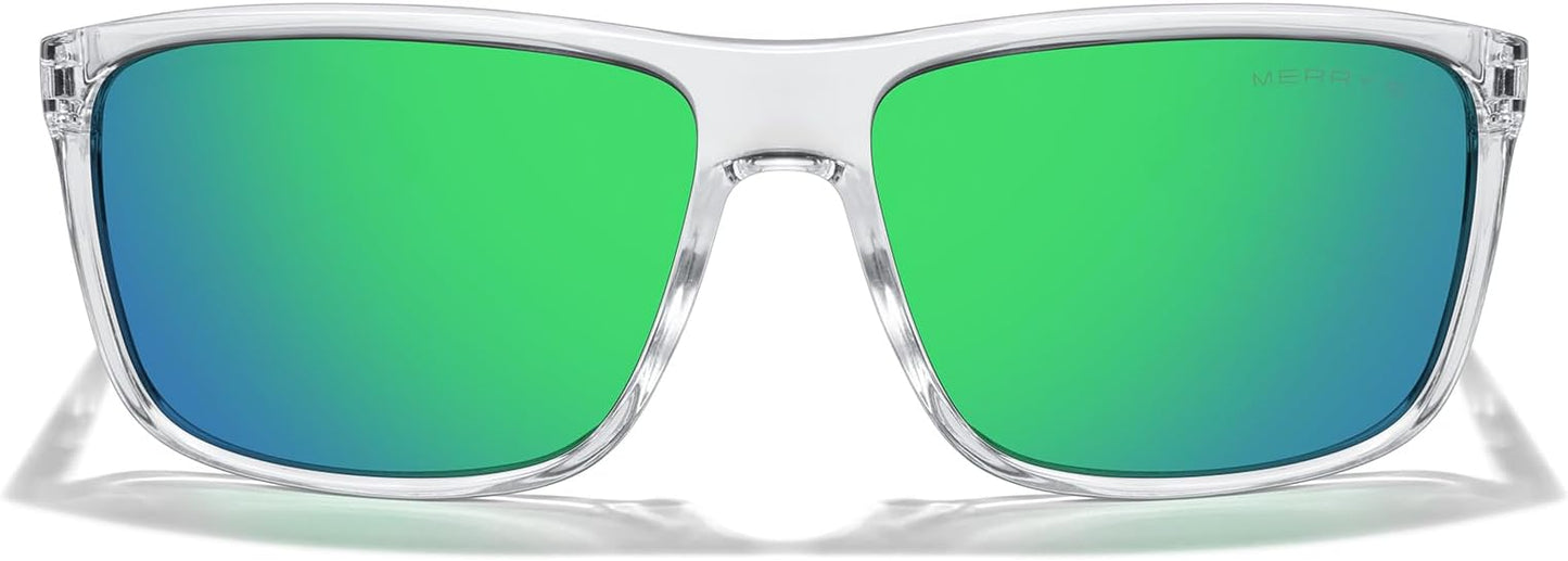 MERRY'S Rectangular Polarized Sports Sunglasses for Men Women Cycling Driving Fishing UV400 Protection S8225