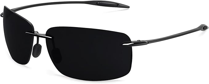 JULI Sports Sunglasses for Men Women Tr90 Rimless Frame for Running Fishing Golf Surf Driving MJ8009