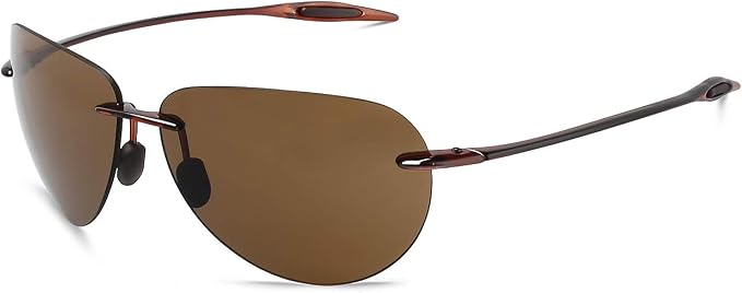 JULI Sports Sunglasses for Men Women Tr90 Rimless Frame for Running Fishing Golf Surf Driving MJ8009