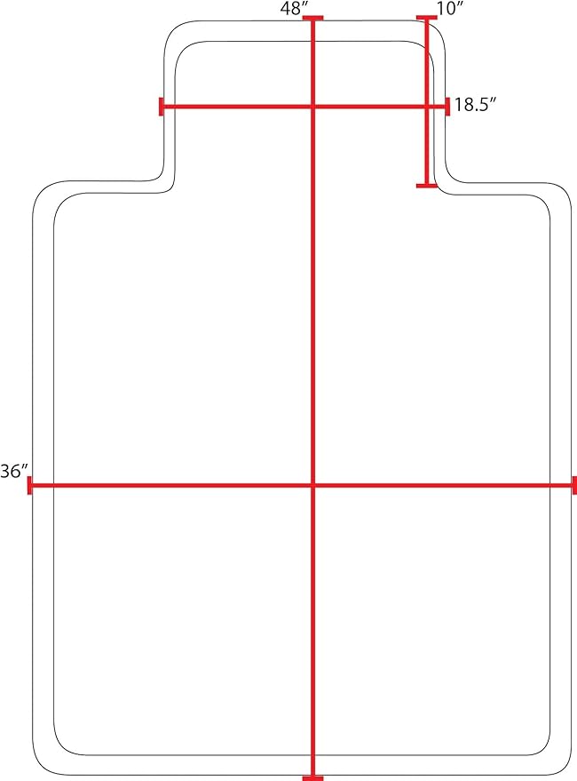 Romig Clear Carpet Office Chair Mat (36×48″) – Anti-Slip Gripper Surface with Lip, Durable 2.2 mm Desk Chair Floor Protector