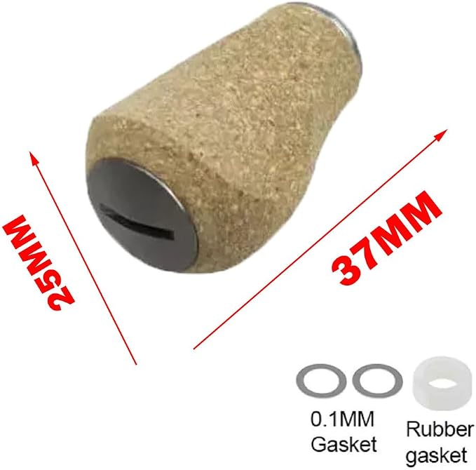 Reel Handle Knob Compatible with Abu Shimano Daiwa Soft Rubber Cork Wood Spinning Baitcasting - Black, Blue, Gray, Green, Purple, Red,Silver