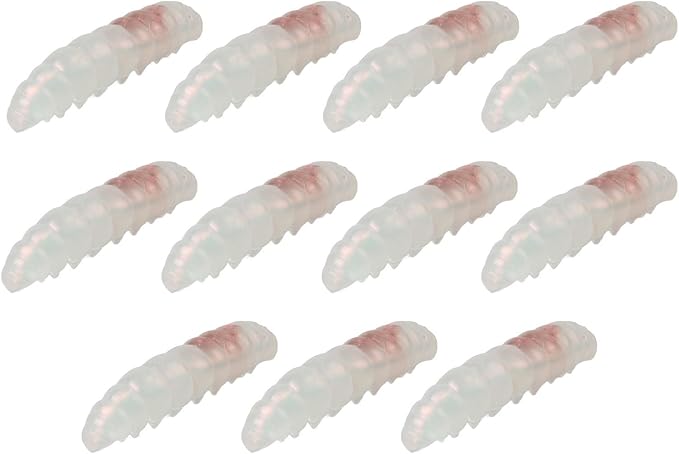 Soft Fishing Worm Baits TPR Segment Body Floating Lures for Freshwater Saltwater Bass Trout River Sea Fishing Gear 11pcs Set(white)