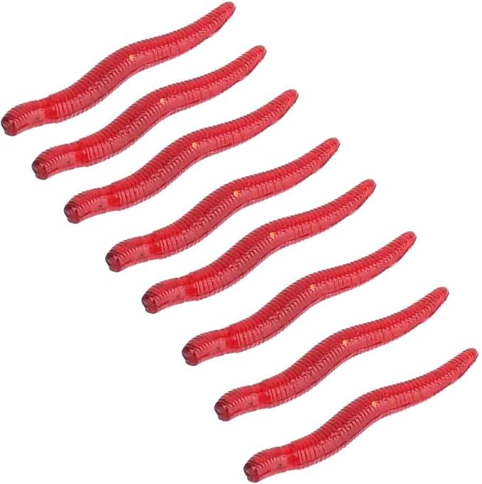 4cm 100pcs Soft Bait Set Realistic False Earthworm Worm Elastic Rubber Earthworm Fishing Bait