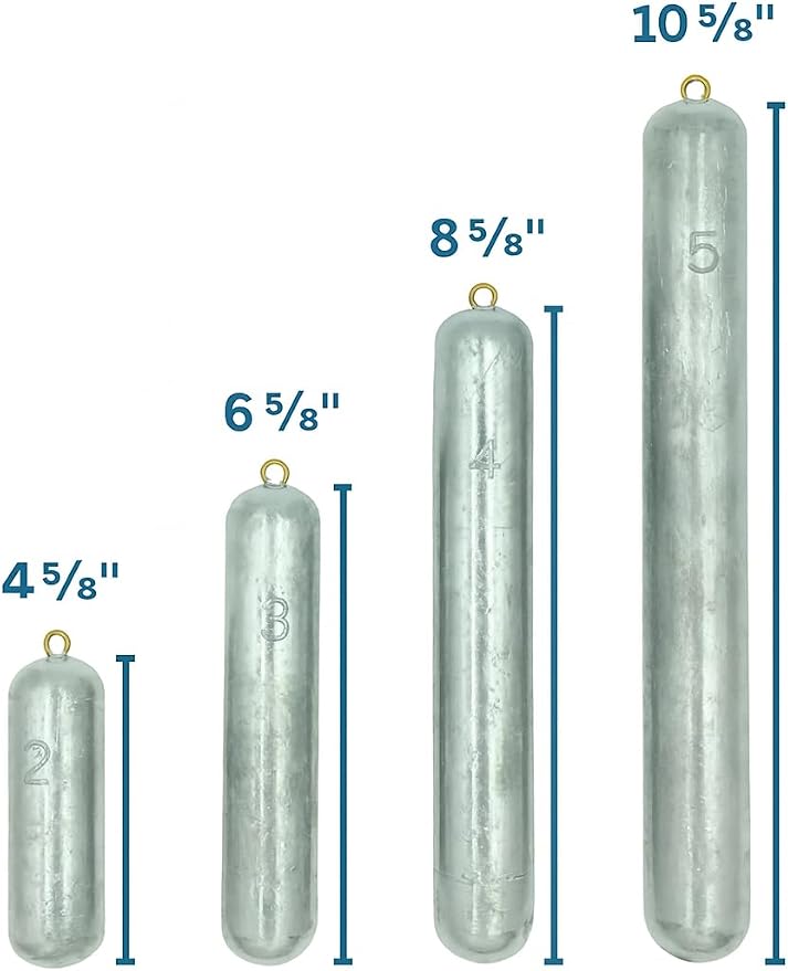 Deep Drop Fishing Lead Weight Sinker, 2lb-5lb Available, Fits in Rodholder, Made in The USA