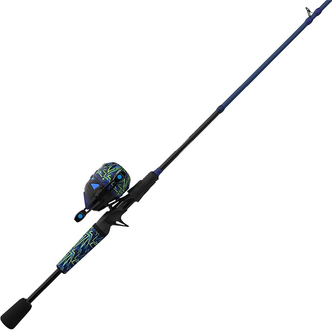 Zebco Roam Spincast Reel and Fishing Rod Combo, 6-Foot 2-Piece Fiberglass Fishing Pole with ComfortGrip Handle, Quickset Anti-Reverse Fishing Reel, Pre-Spooled with 10-Pound Zebco Line