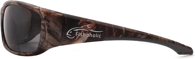 Fishoholic Polarized Bi-Focal Fishing Sunglasses with Reader Magnification (1.5x, 2.0x, 2.5x Options) and UV400 Protection