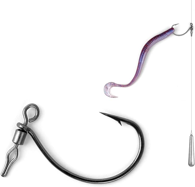 30PCS Swivel Drop Shot Hooks - Quick-Clip Design, Easy Dropshot Rigging for Bass Fishing 2# 1# 1/0 2/0 3/0 4/0