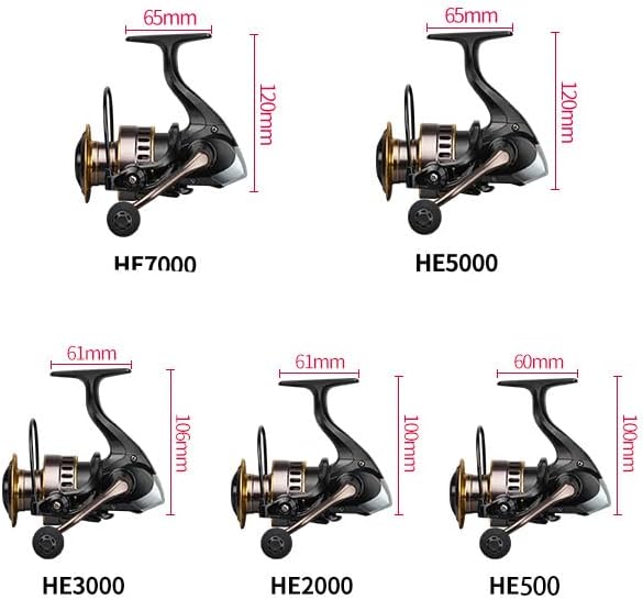 Persei Spinning Fishing Reel - 22LBs Max Drag, 5.2:1 Gear Ratio - Lightweight Ultra Smooth Powerful Saltwater or Freshwater Spinning Fishing Reel, 500 2000 3000 5000 7000 Series