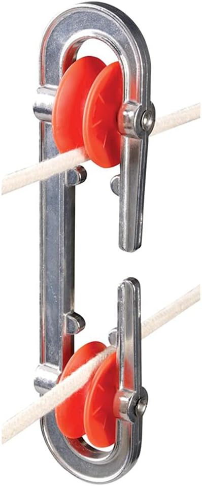 ZLY Aluminum Clothesline Spreader,Pulley Clothesline Accessories for Heavy Loads and Long Clothesline(2 Pack) Silver