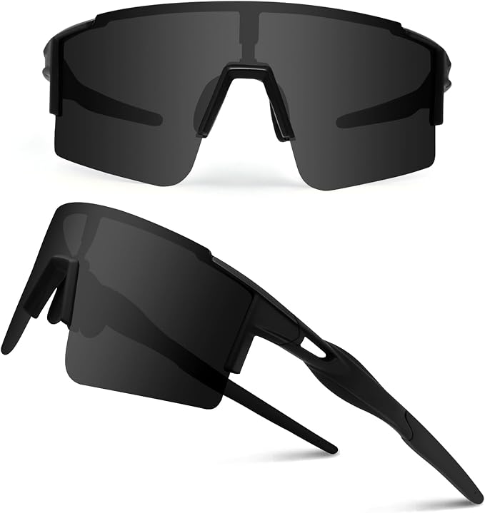 Ukoly Cycling Sunglasses for Men Women with 3 Interchangeable Lenses, Polarized Sports Sunglasses, Baseball Sunglasses