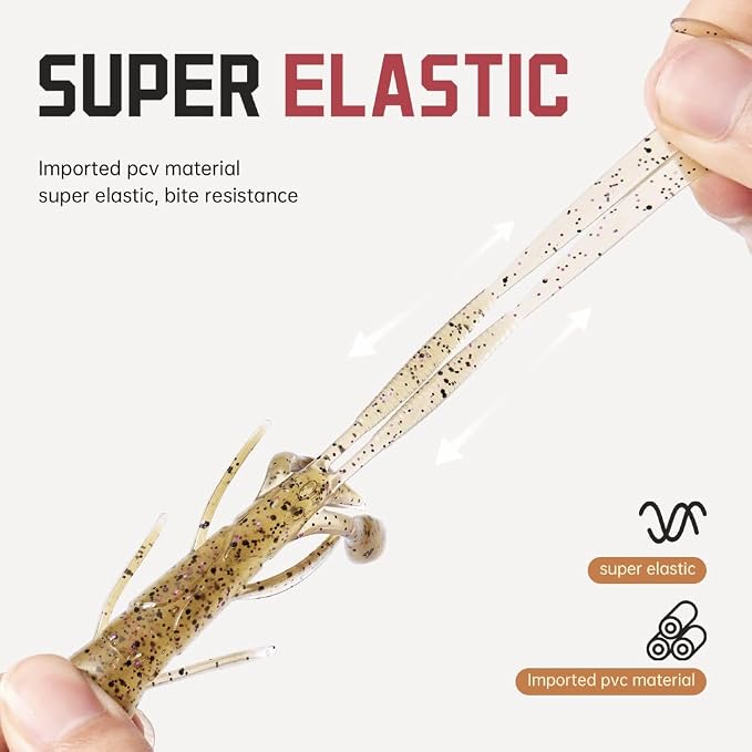 SOLOKING Soft Plastic Fishing Lures - Second Generation Evolved Bait with Natural Shrimp Oil, Salt Injection Technology, Super Elastic Imported PCV Material - Laser Reflector & Submarine Modeling