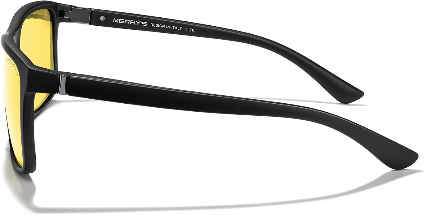 MERRY'S Rectangular Polarized Sports Sunglasses for Men Women Cycling Driving Fishing UV400 Protection S8225