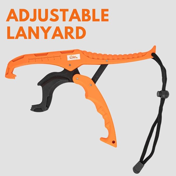 Catfish Pro Tournament Series Fish Lip Grip | One-Handed Operation Fish Lip Gripper with Adjustable Lanyard for Easy, Secure, and Comfortable Fishing