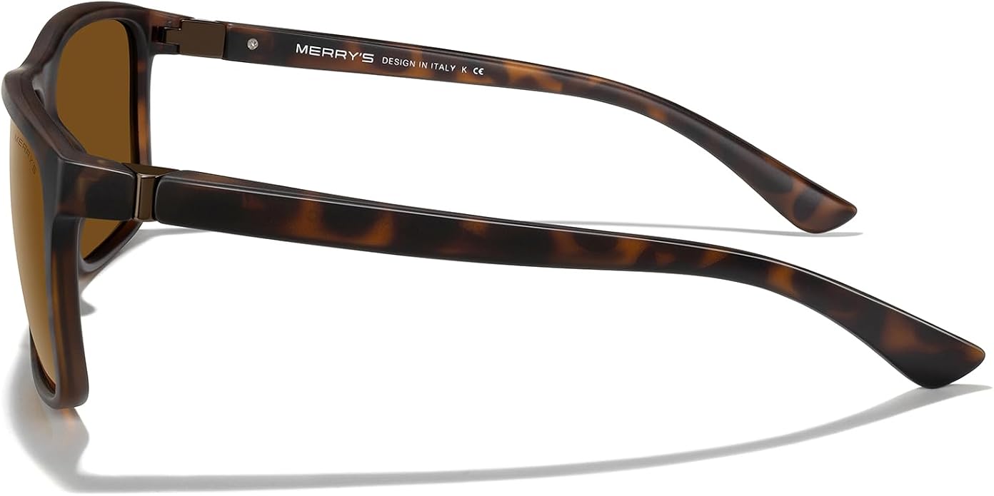 MERRY'S Rectangular Polarized Sports Sunglasses for Men Women Cycling Driving Fishing UV400 Protection S8225