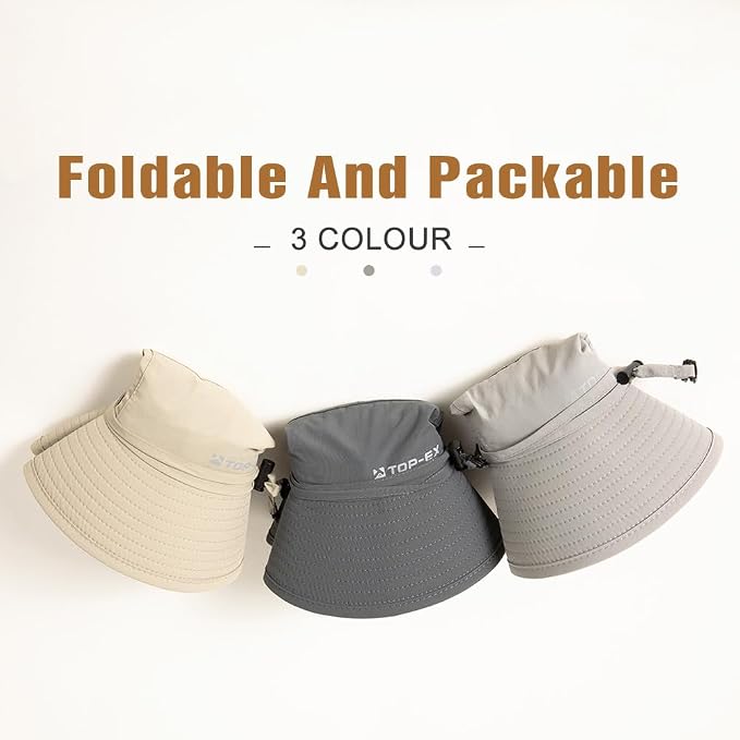 TOP-EX XL/XXL Waterproof Mens Sun Hat Wide Brim UPF 50+ Bucket Hat for Women Sun Protection Outdoor Hiking