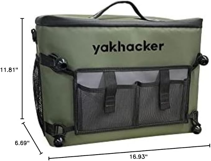 Yakhacker Kayak Cooler, Waterproof Seat Back Cooler for Kayaks with Lawn-Chair Style Seats, Kayak Accessories Cooler Bag, Portable Ice Chest Cooler for Kayaking, Travel, Lunch, Beaches &Trips