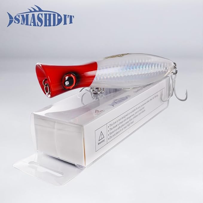 Saltwater Popper Lure Topwater Popper Lure Saltwater, Fishing Accessories for Saltwater Surface Casting and Freshwater Surface Fishing, Large Predator Fish