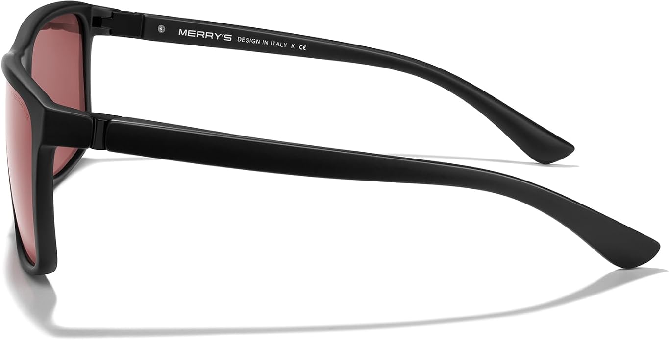 MERRY'S Rectangular Polarized Sports Sunglasses for Men Women Cycling Driving Fishing UV400 Protection S8225
