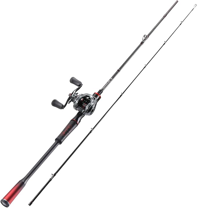 Sougayilang Fishing Rods, Spinning Rods and Casting Fishing Rods, with Full Carbon Fiber Handle, 24T Carbon Fiber 2PCS Fishing Pole for Long Casting Bass, Trout, Panfish