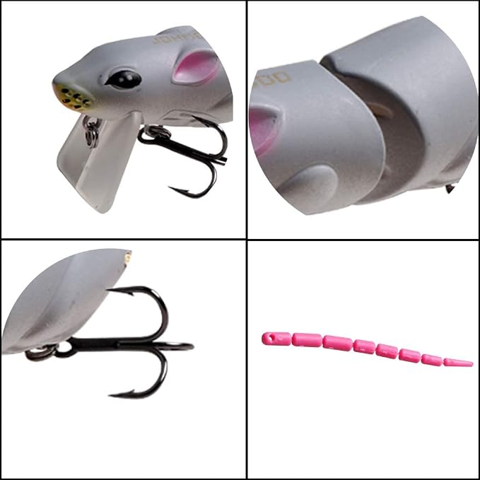 JOHNCOO Swimbait Hard Artificial Baits Mouse Fishing Lures Multi Jointed Fishing Lures Kit for Pike Bass
