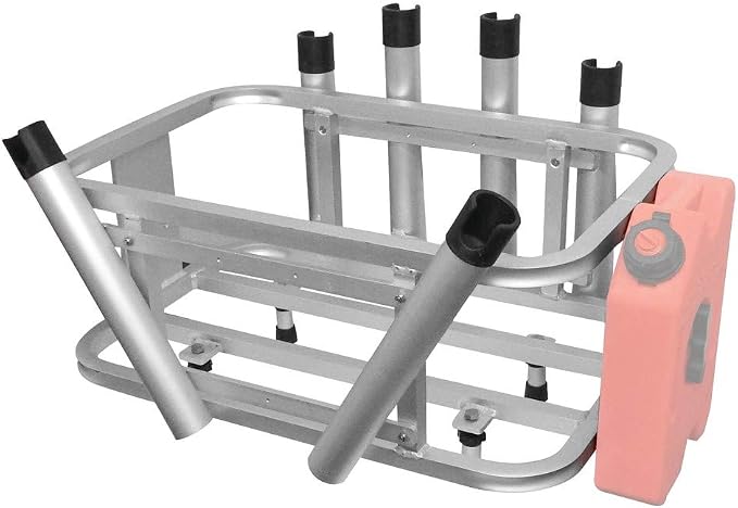 Extreme Max 3005.4257 Aluminum Jet Ski PWC Fishing Rod Rack and Cooler Combo - Compatible with RotoPax Fuel Can Mounts