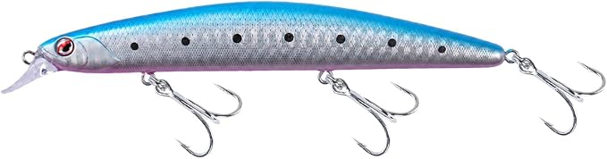 LITTMA California Surf Fishing Lures Saltwater Jerkbait Crankbait Surf Minnow 110/125 - Metallic Sardine Super Glow & Pearl Pink Belly Glow Lures for Halibut & Striper Fishing