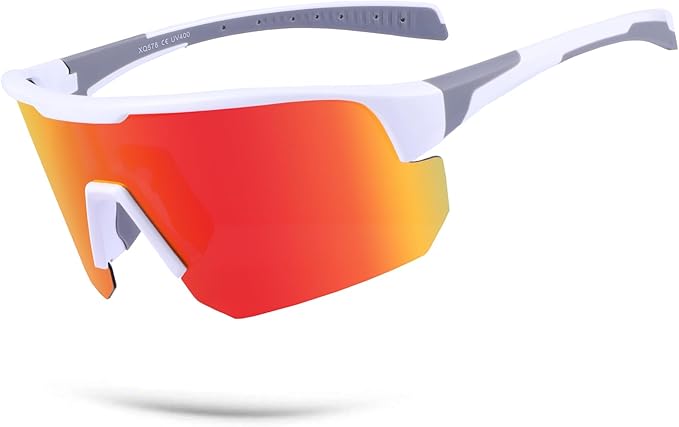 BangLong Lightweight Polarized Sports Sunglasses for Men Women, UV400 Protection Wrap-Around Sunglasses for Running Cycling