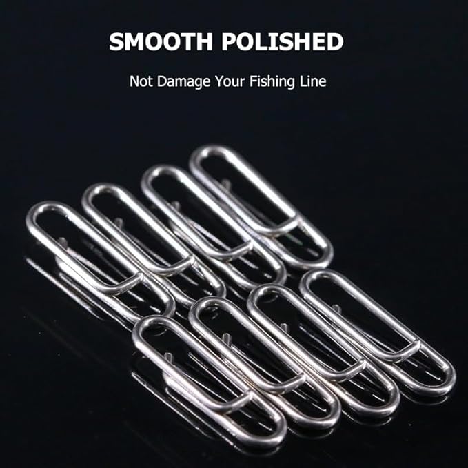 100pcs/pack Stainless Steel Power Clips Lure Clips Snaps Quick Change Fishing Lure Connector Kayak Drifting Fishing Fast Snaps Speed Clips