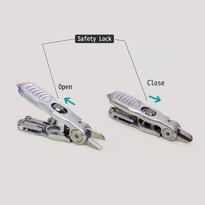 SHIAWASENA Portable Fishing Line Cutter with Retractors, Hook Eye Cleaner and Knot Tying Tool, Stainless Steel Braided Line Scissors Clippers for Mono, Fluoro Lines