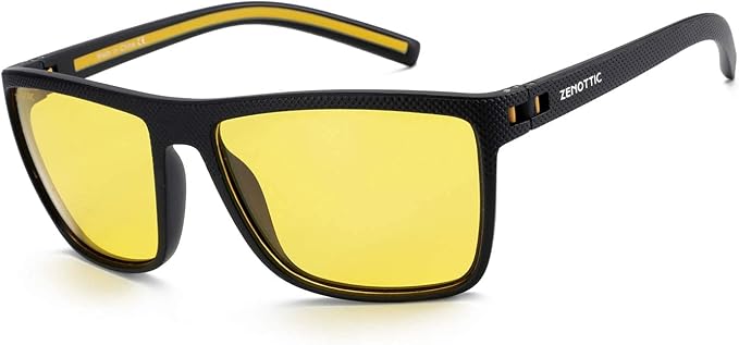 ZENOTTIC Polarized Sunglasses for Men Lightweight TR90 Frame UV400 Protection Square Sun Glasses