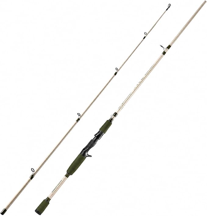 Sougayilang Fishing Rod 24-Ton Carbon&Glass Fiber Composite Spinning and Casting Rod, 2 Piece for Bass Trout Crappie Travel Fishing- 6'0"