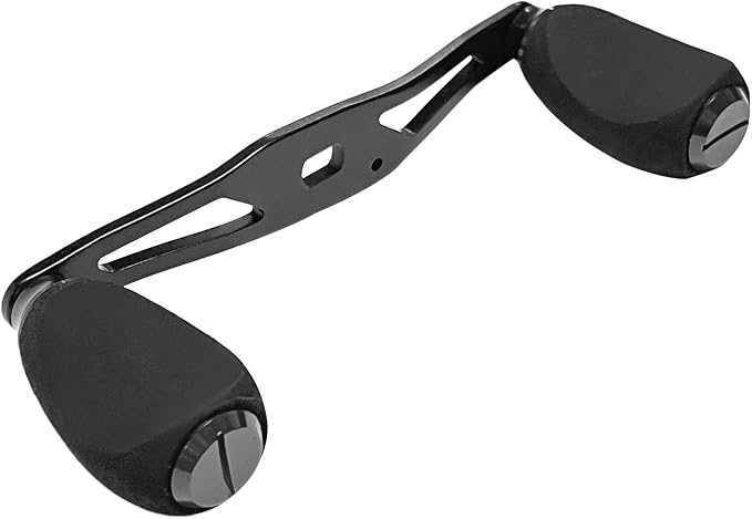 Fishing Reel Handle Fishing Baitcasting Reel Replacement Parts, with EVA Knob and Nut (Black)
