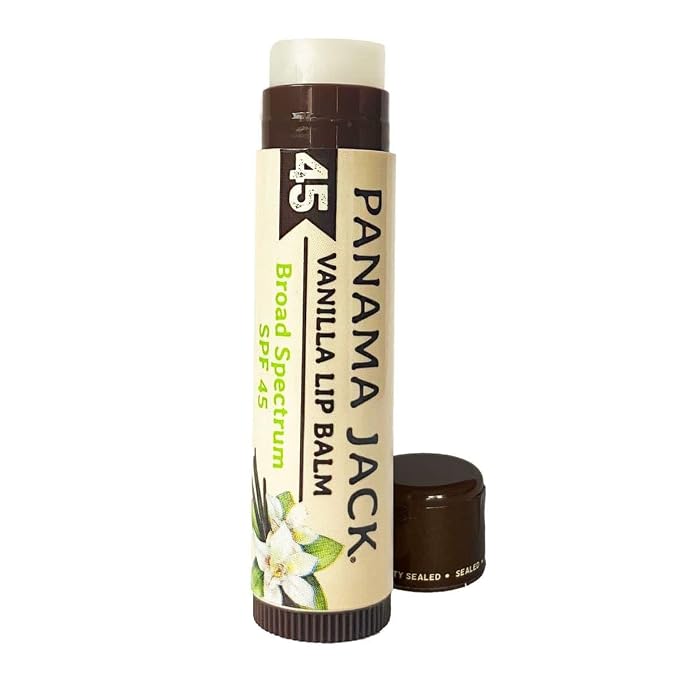 Panama Jack Sunscreen Lip Balm - SPF 45, Flavor Pack, Broad Spectrum UVA-UVB Sunscreen Protection, Prevents & Soothes Dry, Chapped Lips (5 Pack)