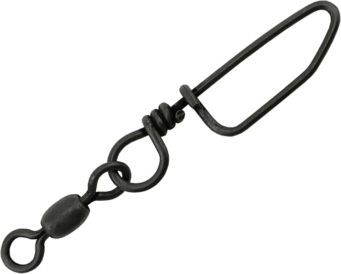 AFW Brass Coastlock Snap Swivels – Durable Fishing Gear with High-Strength Wire Snaps, Black Oxide Finish, Prevents Line Twisting & Kinking, Supports Up to 350 lb Test.