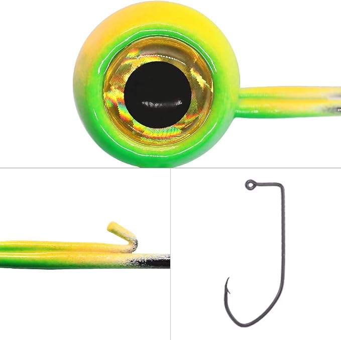 Crappie Jig Heads Kit With Underspin Spinner Blade, Lures and Jigs for Fishing - 30 & 50 Pack, 1/8, 1/16, 1/32 oz