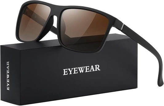 Sunglasses Men Polarized Sunglasses for Mens and Womens,Black Retro Sun Glasses Driving Fishing UV Protection